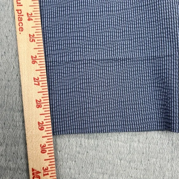 Paisley Gray Pants Mens 34x32 Slim Fit White Blue Seersucker Preppy - Picture 3 of 9